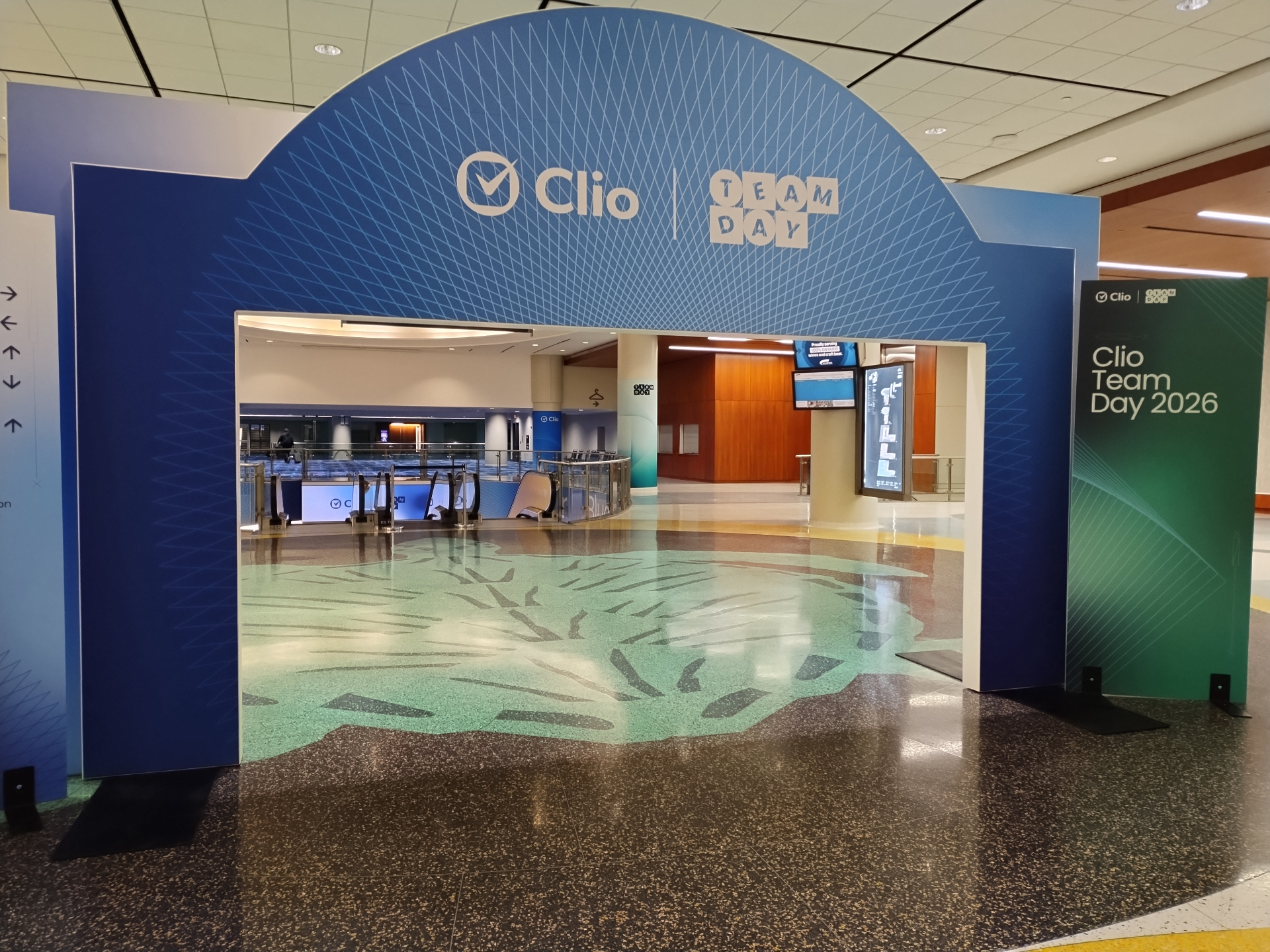 Clio Team Day installation in venue lighting
