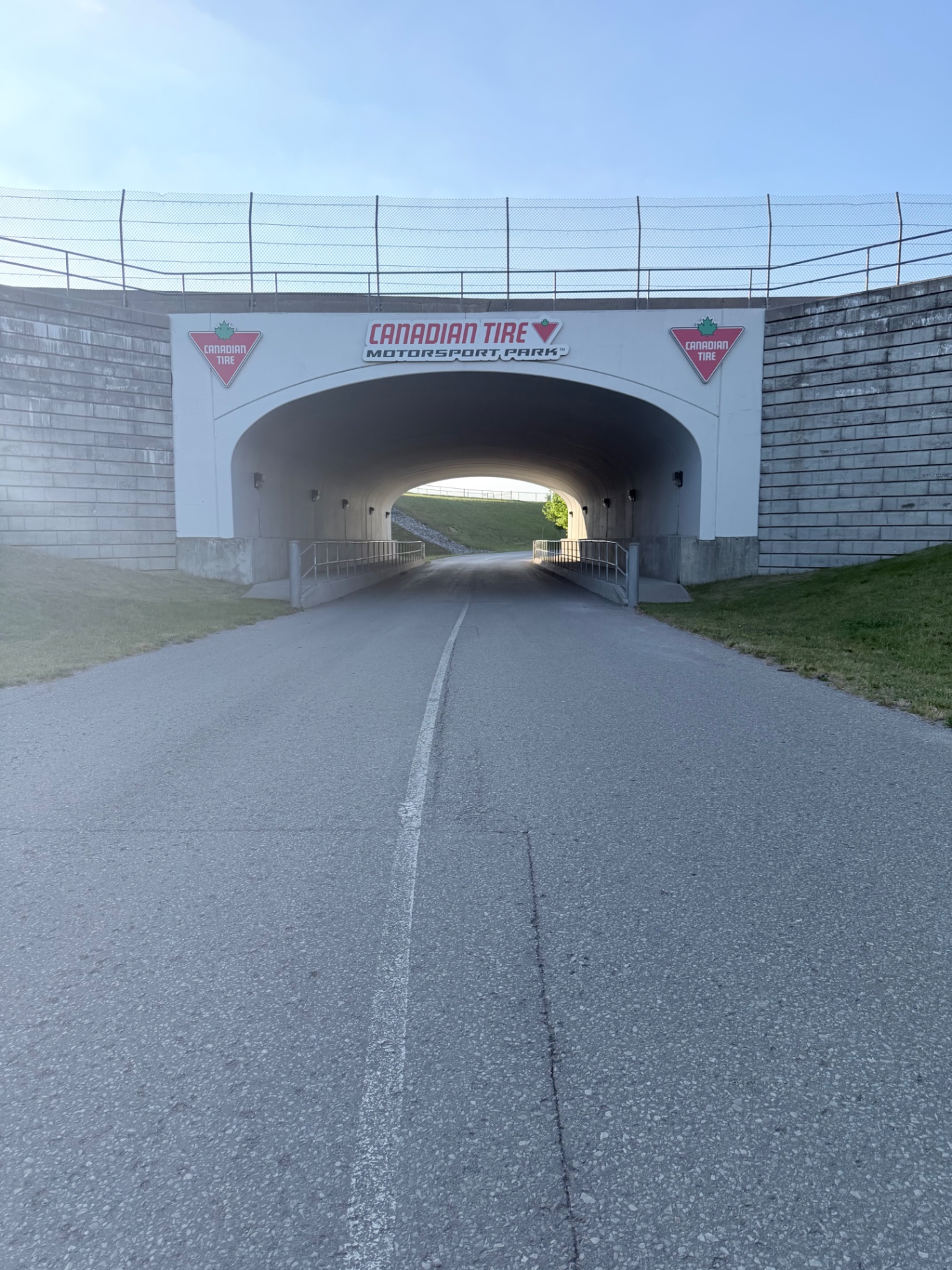 Canadian Tire Motorsport Park tunnel entrance leading into the Esperienza Corsa Canada paddock